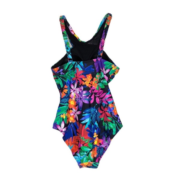 SWIMSUIT- NWT - Multi-Color Floral One-Piece Swimsuit - Size 12 - Picture 2 of 8